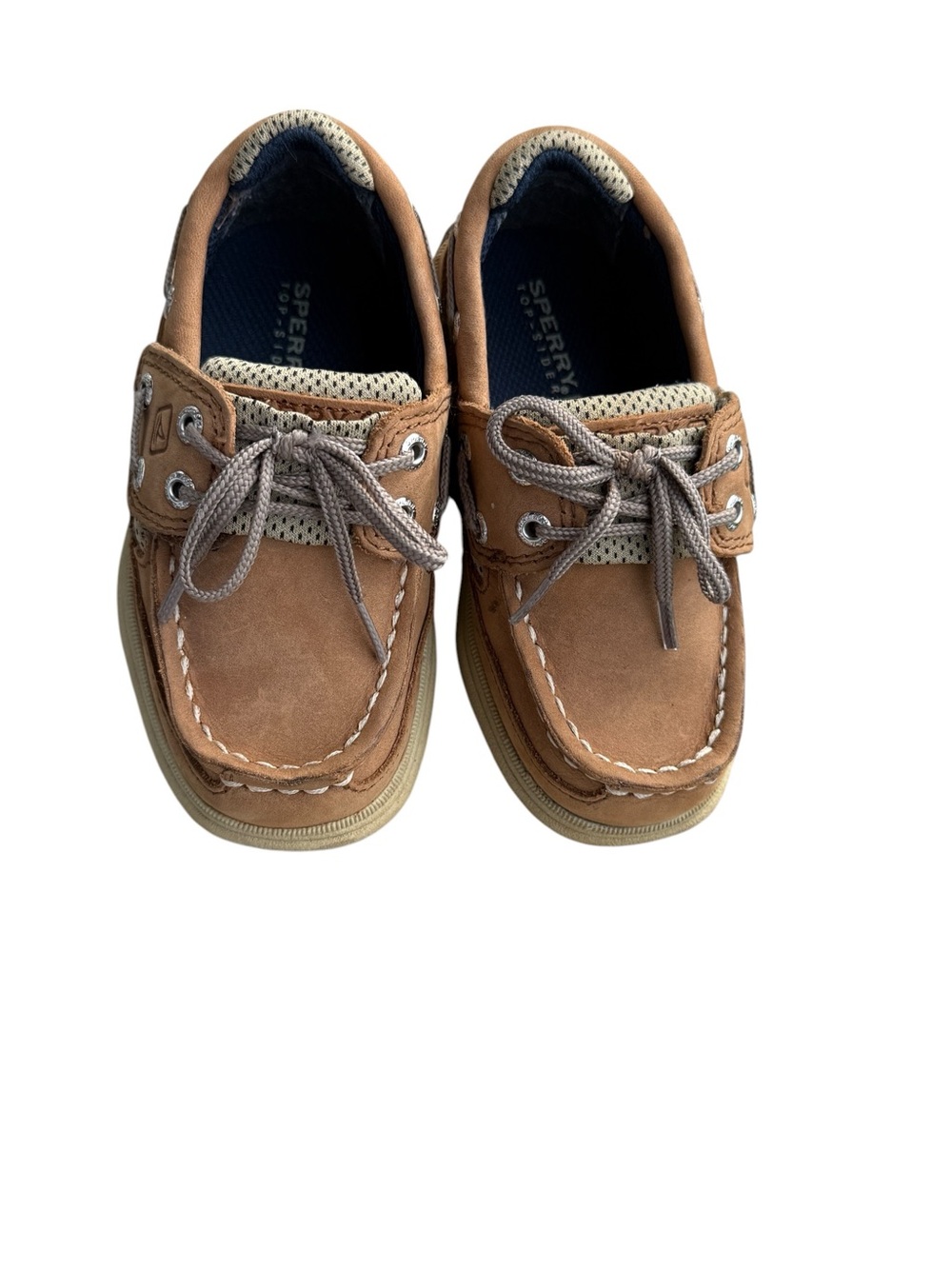 Sperry Kids Lanyard Light Brown/Tan Moccasin-Style Boat Shoes